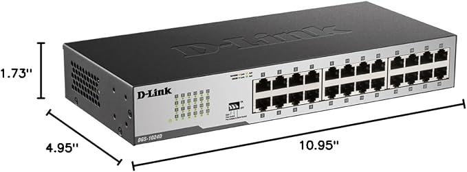 D-Link DGS-1024D, Ethernet Switch, 24 Port Gigabit Unmanaged Fanless Network - Image 6
