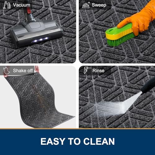 Smiry Front Door Mat Outside Entrance, Low Profile Rubber Doormat - Image 5
