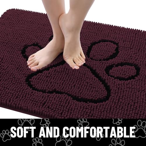 Smiry Dog Door Mat for Muddy Paws, Absorbent Non Slip Dirt Trapper - Image 3