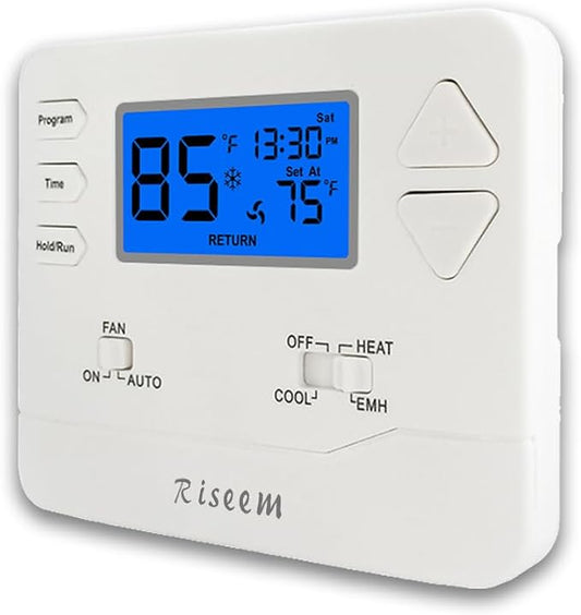 Thermostat for Heat Pump, Programmable Thermostat for Home, Single-Stage Systems by Riseem