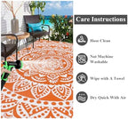 Bsmathom Waterproof Outdoor Rug 6'x9' Reversible Boho Plastic Straw Patio Deck - Image 6