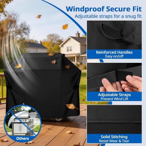 SunPatio Heavy Duty Waterproof 58 Inch Grill Cover - Image 5