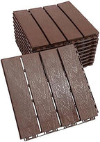 12"x12" Interlocking Deck Tiles, Modern Plastic Wood Outdoor Flooring Tiles by Unknown