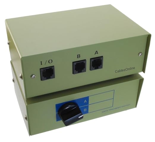CablesOnline 2-Way A/B RJ45 Metal Rotary Manual Switch Box by CablesOnline