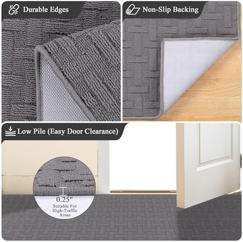 Ileading Indoor Door Mat 2x3ft, Absorbent Dog Muddy Paws Mats, Low-Profile - Image 3