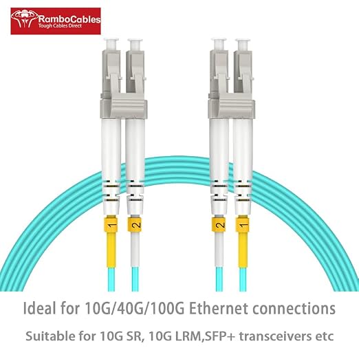 200ft OM3 LC to LC Fiber Patch Cables, Options 7in~500ft, 50/125μm 40G LSZH - Image 2