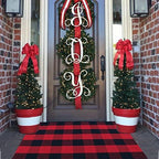 Red and Black Plaid Rug, Cotton Woven Rug by BOTTA