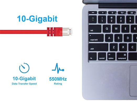 Monoprice Cat6A 10ft Red Patch Cable Double Shielded 26AWG 10G Pure Bare Copper - Image 4
