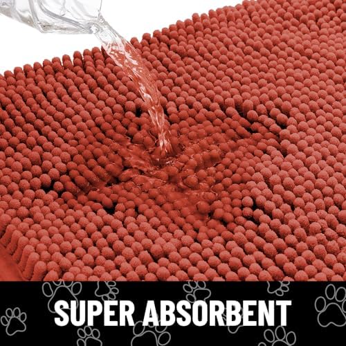 Smiry Dog Door Mat for Muddy Paws, Absorbent Non Slip Dirt Trapper - Image 5