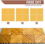 PrimeZone 432 PCS Solid Acacia Wood Interlocking Patio Deck Tiles Outdoor - Image 7