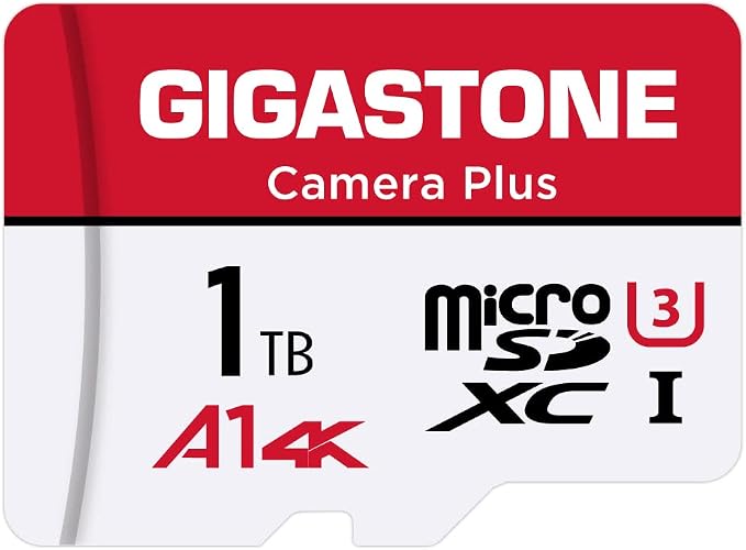 GIGASTONE 1TB Micro SD Card, Camera Plus, Action Camera, A1 Run App by Gigastone