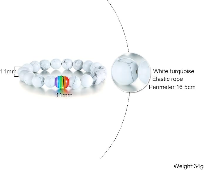 Nanafast Titanium Stainless Steel Rainbow LGBT Pride Bracelet Handmade Braided - Image 2