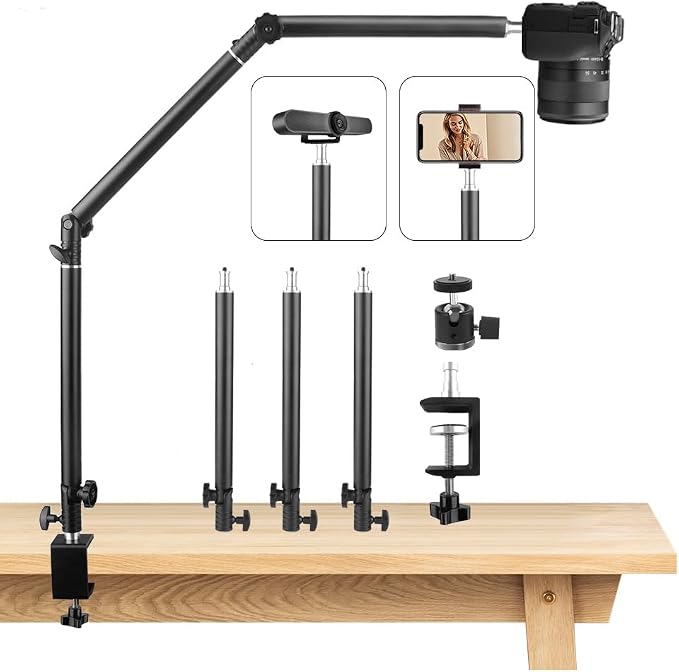 Heavy Duty Overhead Camera Desk Mount Stand 14.5"-41" by JEBUTU