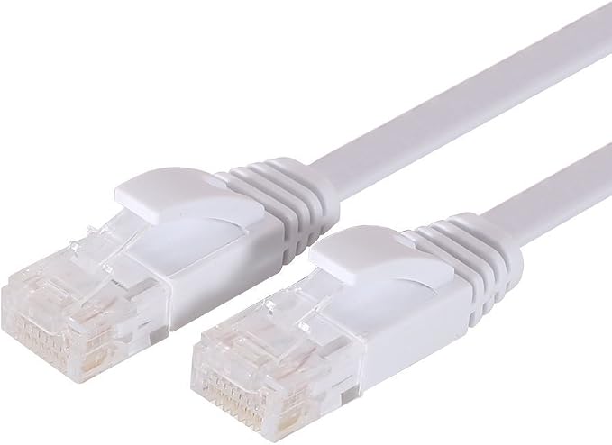BUSOHE Cat6 Ethernet Cable 15FT 2Pack White, Cat-6 Flat RJ45 Computer Internet - Image 2