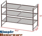 Simple Houseware 3-Tier Stackable Metal Panel Shoe Rack - Image 3