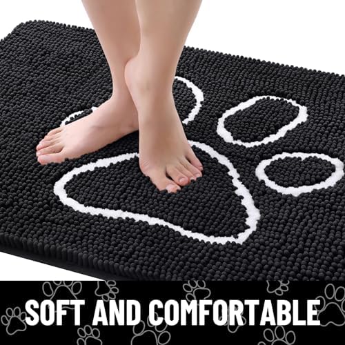 Smiry Dog Door Mat for Muddy Paws, Absorbent Non Slip Dirt Trapper - Image 4