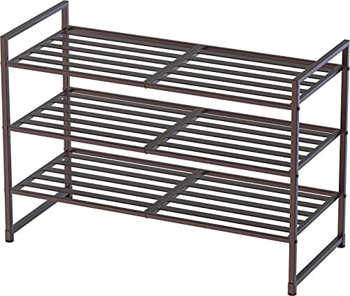 Simple Houseware 3-Tier Stackable Metal Panel Shoe Rack by SimpleHouseware