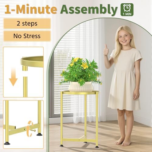 LASZOLA Metal Small Plant Stand Indoor Tall - Image 5