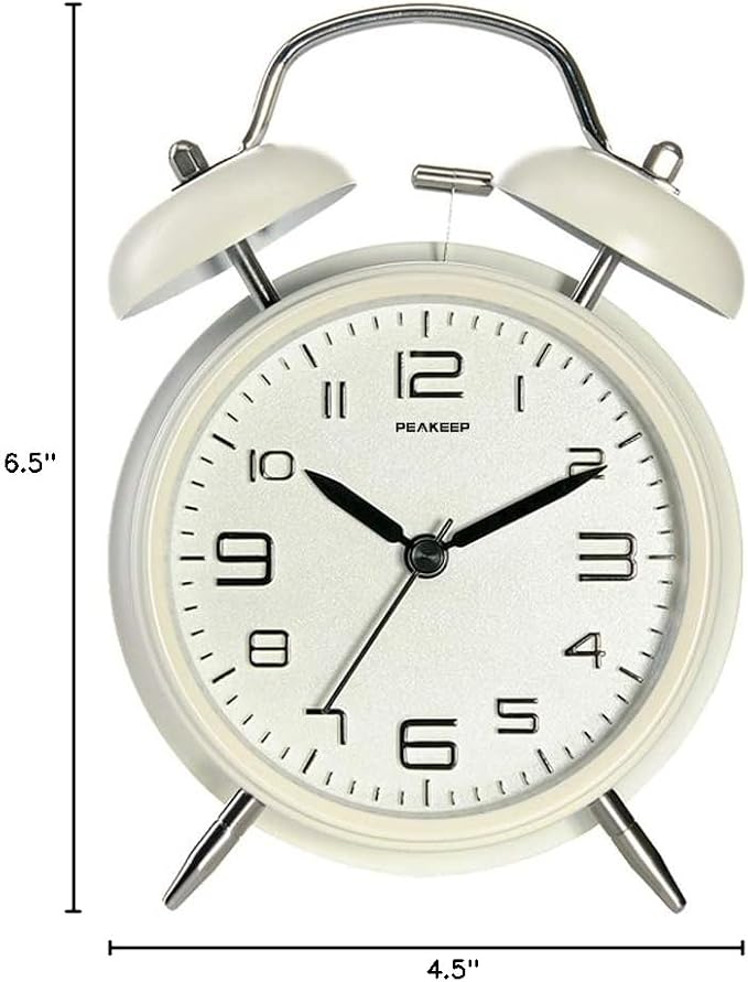 Peakeep 4 Inches Twin Bell Loud Alarm Clock - Image 8