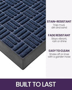 DEXI Front Door Mat Outside Entrance 24x36 Rubber Entry Doormat Maze Blue - Image 4