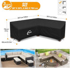 Kipiea Patio V-Shaped Sectional Sofa Cover, 420D Heavy-Duty Oxford Fabric - Image 2