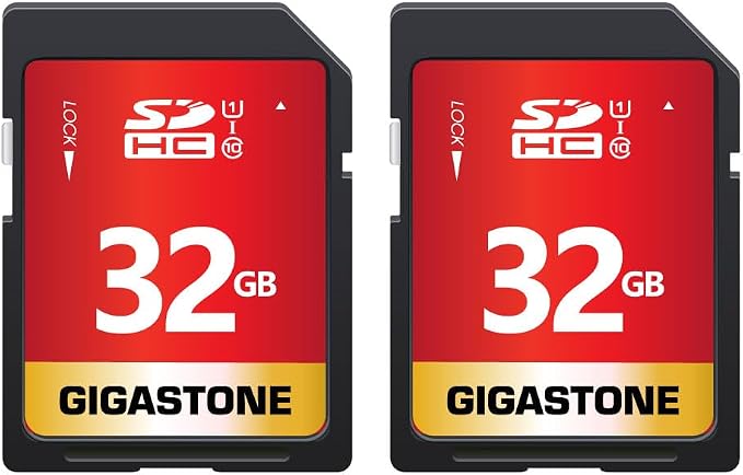 GIGASTONE 32GB SD Card 2-Pack UHS-I U1 Class 10 SDHC Memory Card High-Speed by Gigastone