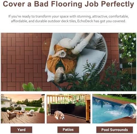 Interlocking Deck Tiles, EchoDeck Patio Deck Tiles, 44 Pack Deck Tiles - Image 5