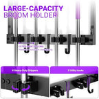 Heavy Duty Broom Holder Wall Mount, All-Metal Mop Rack - Image 3