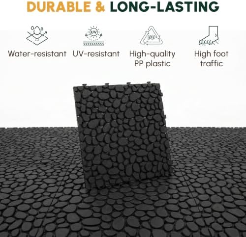 BEEFURNI Plastic Interlocking Cobbled Stone Tile - Image 6