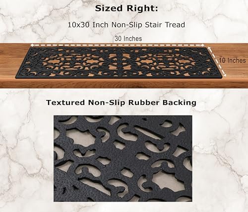 Stair Treads — 4 Pack 10x30 inch Non-Slip Rubber Stair Mats - Image 4