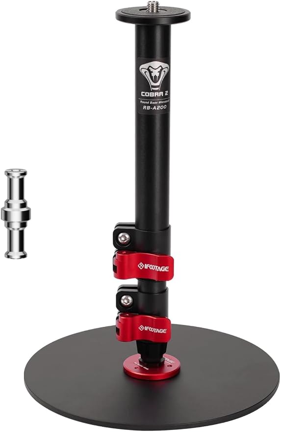 IFOOTAGE A200 Round Base Monopod, Aluminum Tabletop Small Tripod, Compatible by IFOOTAGE