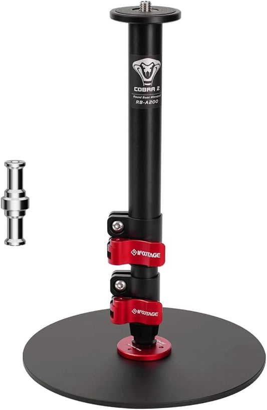 IFOOTAGE A200 Round Base Monopod, Aluminum Tabletop Small Tripod, Compatible by IFOOTAGE