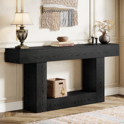 Tribesigns 63" Console Table, Farmhouse 2-Tier Entryway Table by Tribesigns