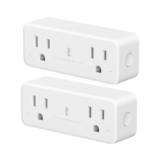 THIRDREALITY Smart Dual Plug 2 Pack, Zigbee 2-in-1 Smart Outlet by ThirdReality