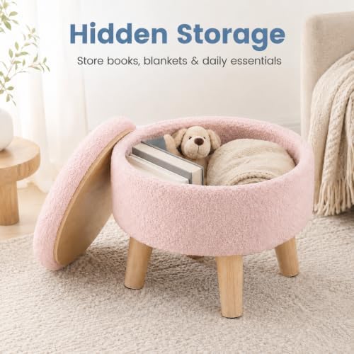 Simple Deluxe 13" Round Storage Ottoman - Image 4