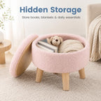 Simple Deluxe 13" Round Storage Ottoman - Image 4