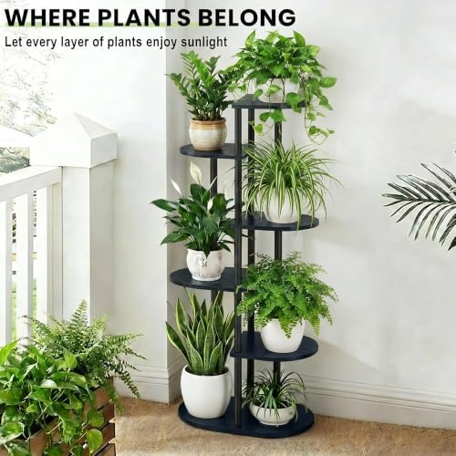 Tiered Plant Stand Indoor, Tall 6 Tier 7 Potted Wooden Plant Shelf - Image 6
