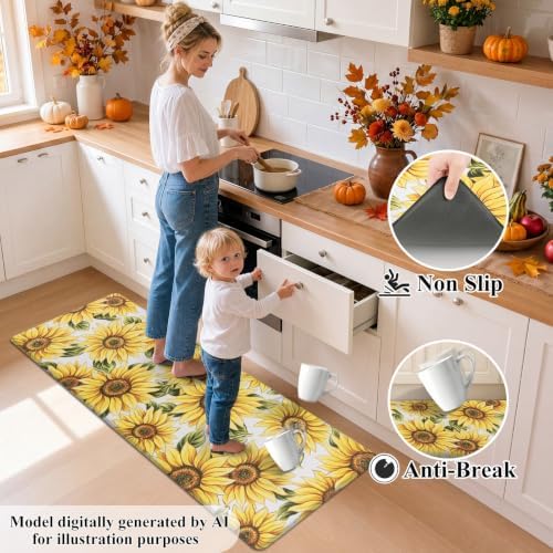 HEBE Fall Kitchen Rugs Set of 2, Anti Fatigue Kitchen Mats - Image 5