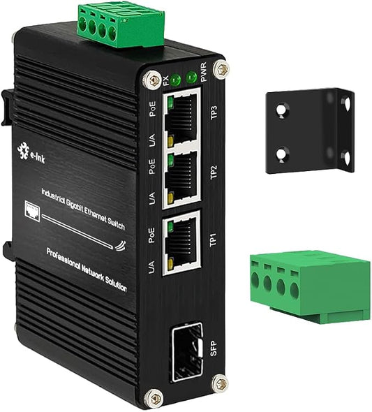 Mini Throncom 4 Ports Gigabit Industrial Fiber Ethernet Solar PoE Switch by WelcometotheThroncom