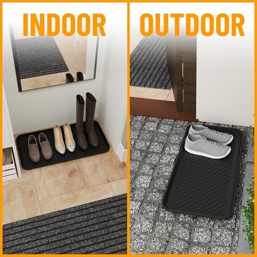 Ottomanson 15" x 30" Multi-Purpose Boot Tray – Waterproof Shoe & Pet Feeding - Image 4