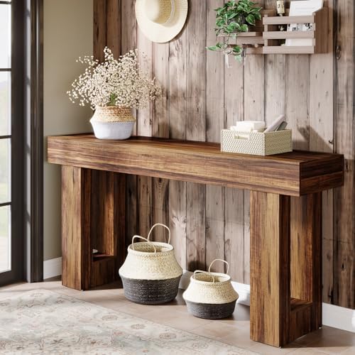 Tribesigns Farmhouse Console Table, 63-Inch Long Narrow Sofa Table Behind The - Image 4