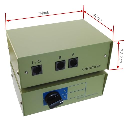 CablesOnline 2-Way A/B RJ45 Metal Rotary Manual Switch Box - Image 3