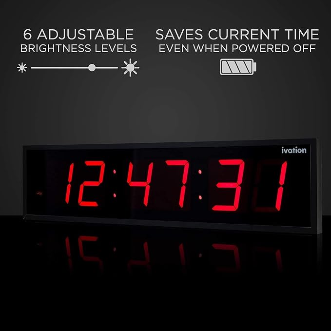Ivation Oversized Large Digital Wall Clock - Image 4
