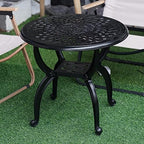 YKSY&YKSY Jardin DE Centennial Cast Aluminum Side/End Table, Anti-Rust Coffee - Image 7