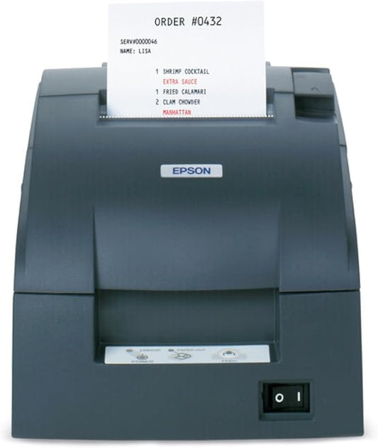 Epson TM-U220B, Two-color printing, 6 lps, Auto-cutter, Auto-Status, PS-180 by Amazon+Renewed