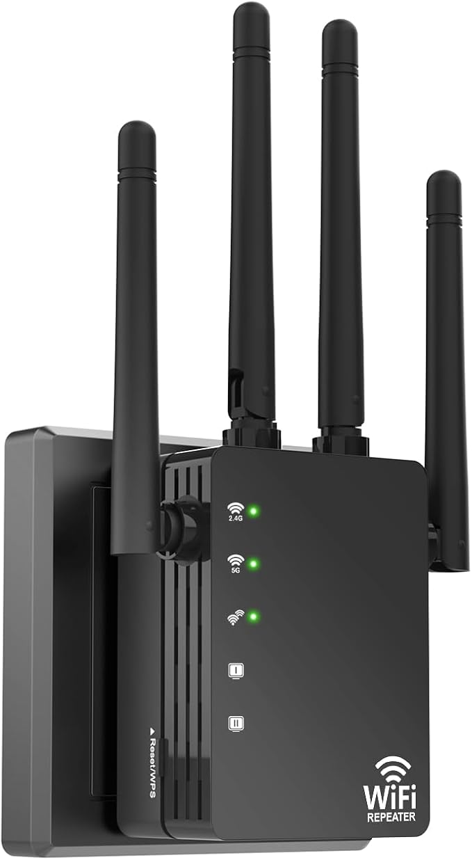 WiFi Extender Signal Booster 1200Mbps, Long Range Extender by GEYILO