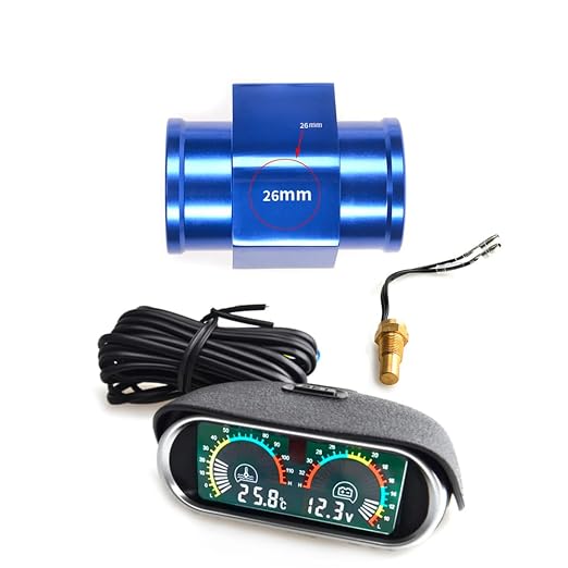 2-in-1 Auto Car LCD Meter Digital Voltage Water Temperature Fuel Gauge by ZHSYMX