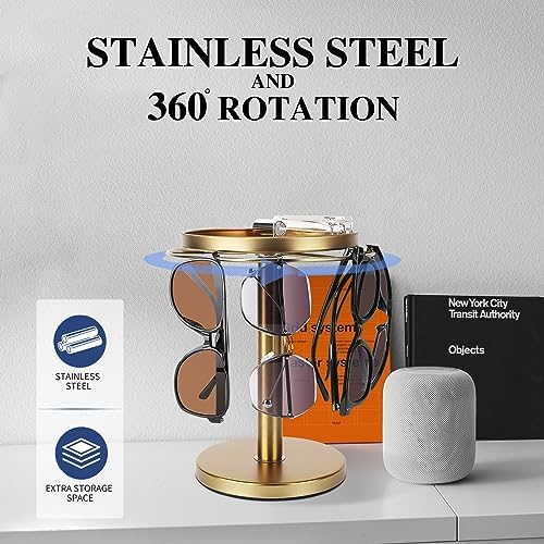 kondyfayo 360° Rotating Sunglass Organizer Storage, Stainless Steel Glasses - Image 4
