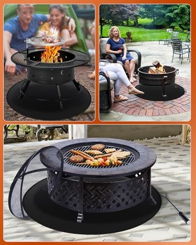 60" Round Fireproof Grill Mat for Deck & Patio, Double-Sided Silicone Coated - Image 7