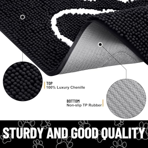 Smiry Dog Door Mat for Muddy Paws, Absorbent Non Slip Dirt Trapper - Image 3